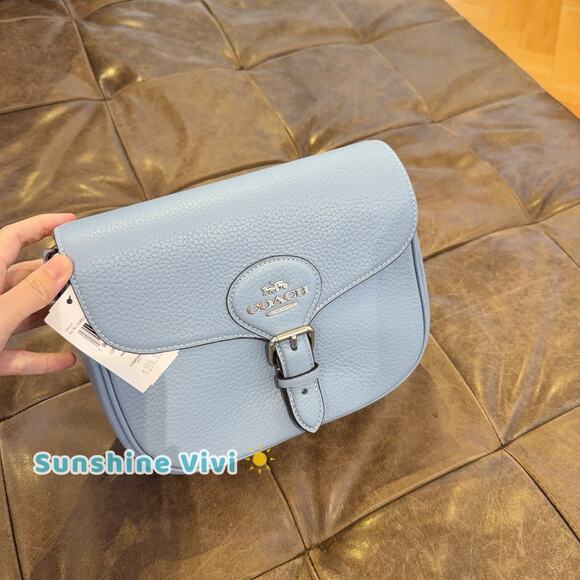 NWT COACH Amelia Saddle Bag Shoulder Bag CP107 bluebell